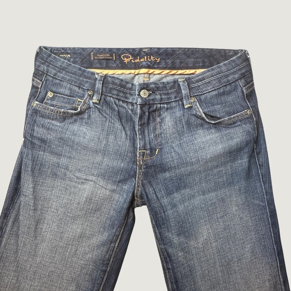 Fidelity Jeans Womens 31 Hyacinth Low Waist Trouser Dark Wash Flare Stretch Y2K